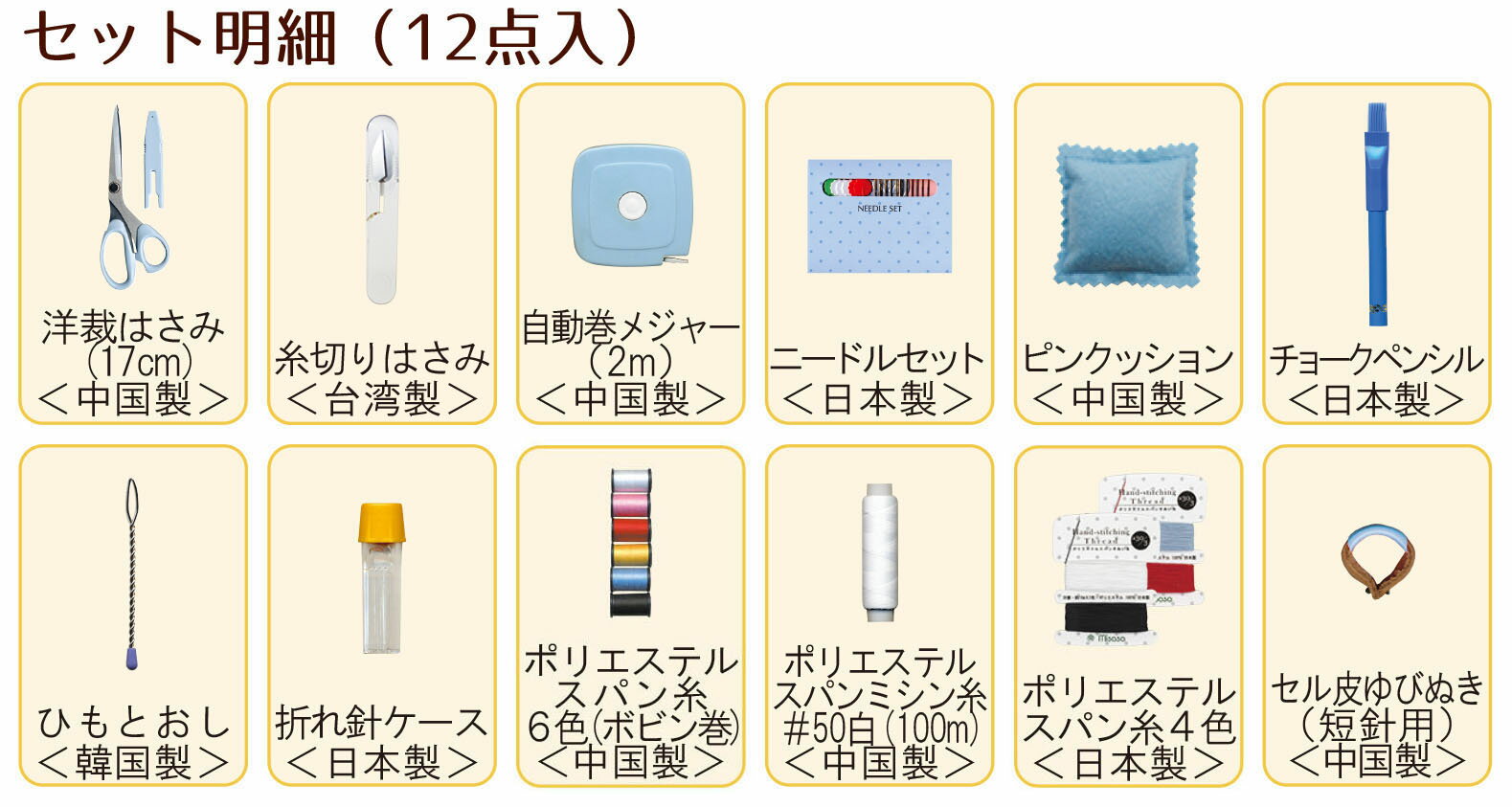 ミササ 裁縫セット オープンファスナー 12点セット 運針用布プレゼント 裁縫道具セット　裁縫キット　裁縫バッグ ソーイングセット ソーイングキット ソーイングバッグ 女の子 男の子 小学生 おしゃれ かわいい かっこいい