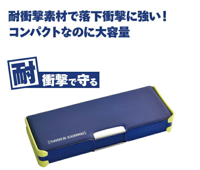 筆箱 小学生 デビカ 両面 ショックガード 横入れ 送料無料 ペンケース 筆箱 シンプル コンパクト ブルー ブラック パープル ライトブルー 女の子 男の子 紫