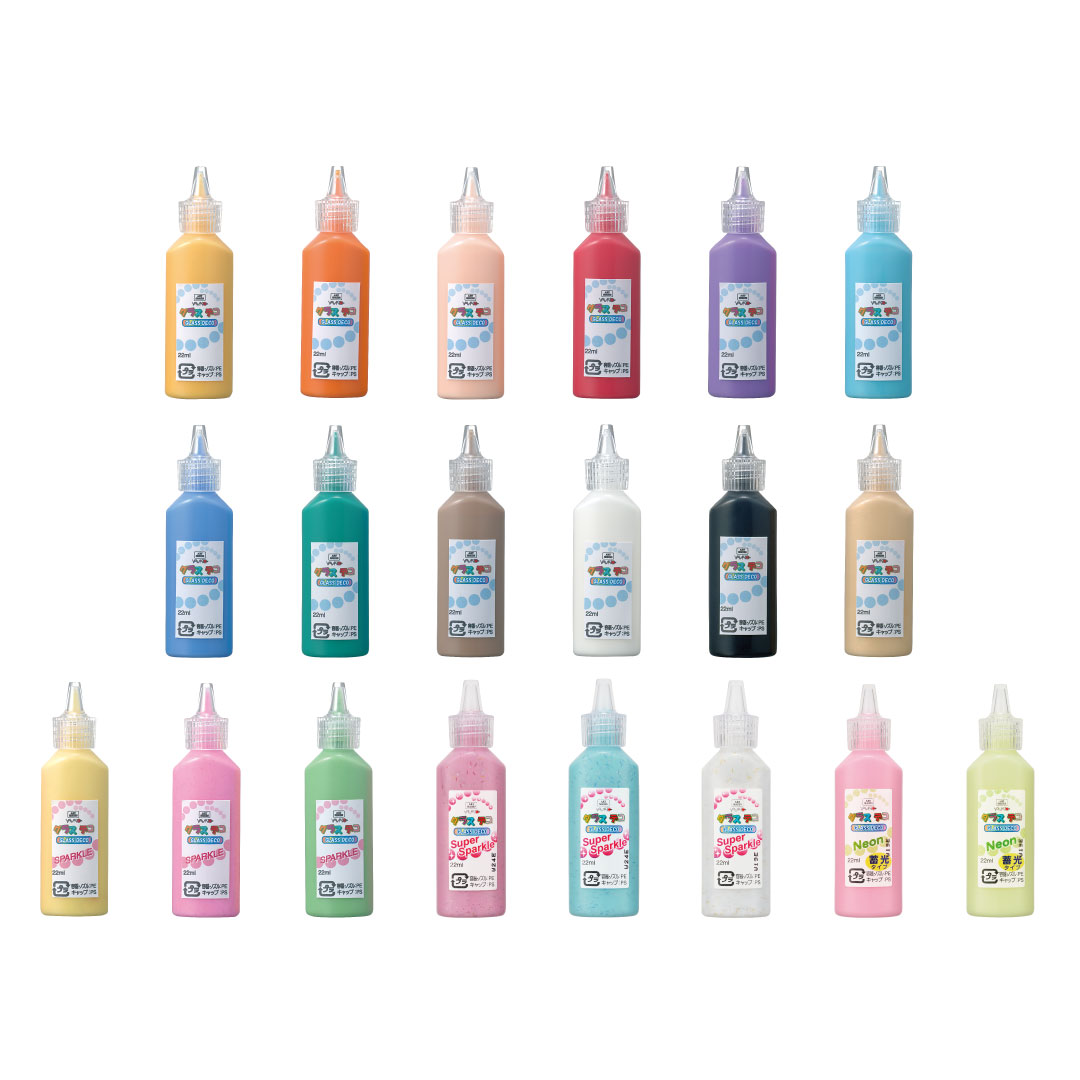 グラスデコ単色 10本入りBOX【ヤマト】(グラスデコ ガラス絵の具 デコ クリスマス ハロウィン) 孫 遊び