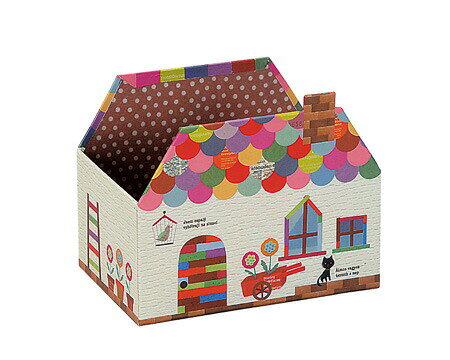 トランスポルテ ペーパーボックス ハウス Sサイズ 収納BOX 小物入れ プレゼントBOX 158×110×130mm おどうぐ箱 ペン立て お菓子入れ