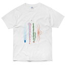 オリジナルイラストTシャツ海のいきものTシャツ長い イラスト 夏物 半袖Tシャツ 海 生き物 海の生き物 かわいい ホワイト くらげ カニ わかめ リュウグウノツカイ 海洋生物 半袖 半そで カジュアル メンズ レディース かわいい 楽しい