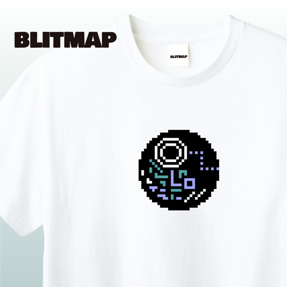 NFT Blitmap Tシャツ #3 NodeNFT ノード 伝送路 ネット ドット絵 ピクセルアート イラスト アパレル グッズ キャラクターホワイト S M L XLブリットマップ