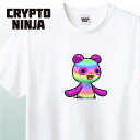 CryptoNinjaPartners Leelee-PinkyRainbow 00185 TシャツCNP グッズ Crypto Ninja Partners クリプト忍者 クリプトニンジャパートナーズ パンダ リーリー カラフル かわいい TシャツNFT イラスト アパレル グッズ キャラクターホワイト S M L XL