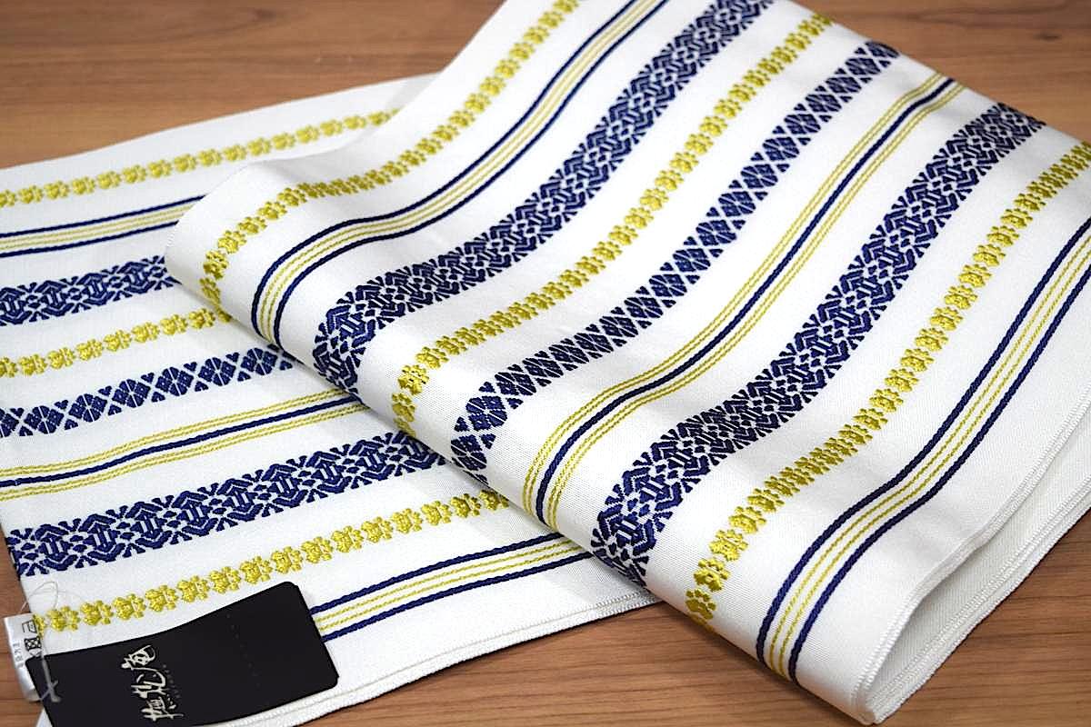 【撫松庵】兵児帯（浴衣帯）「帯りぼん献上（キイロ）」黄色のサムネイル