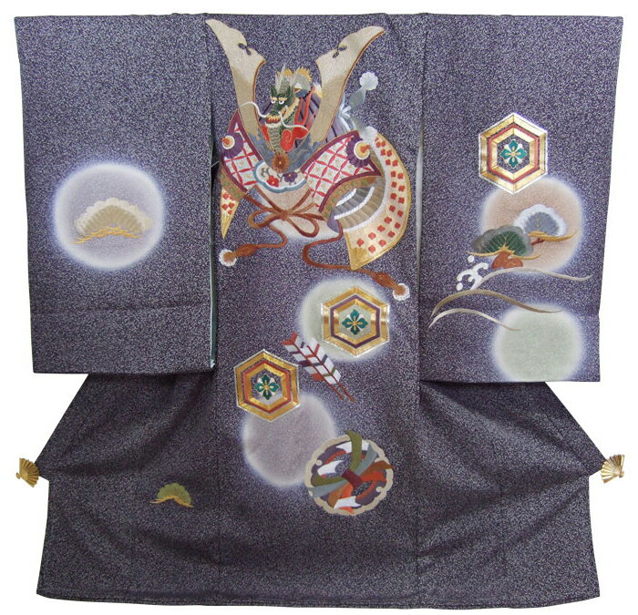 正絹初着(お宮参り着物・産着)「たたき染め・刺繍・龍兜と松」」【10P03Dec16】