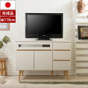 日本製 テレビボード 幅110cm 北欧シンプル SolidNeo リビングキャビネット 完成品 ホワイト NK04-025WH-NS 1