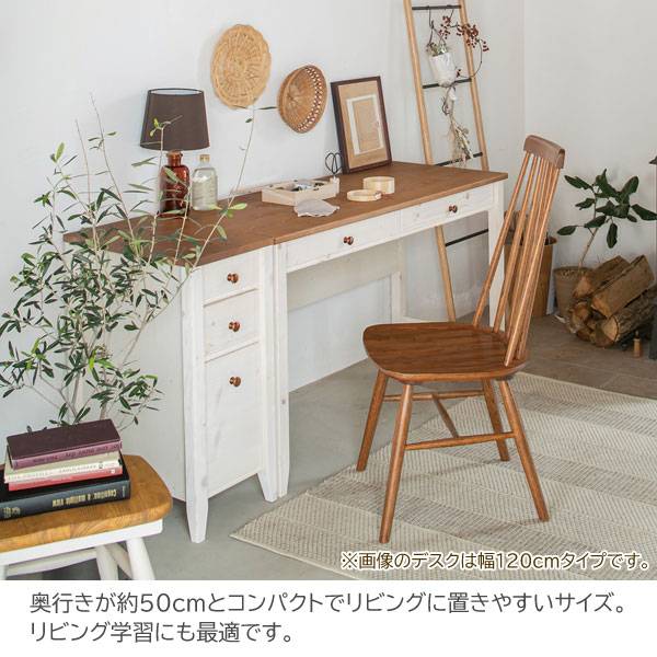 カントリー調デスク 幅100cm トライパイン kiduku おしゃれデザイン 天然木 tryp100d-LI [3]