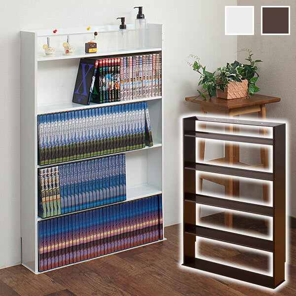 日本製 薄型 壁面ミニコミックラック 幅59cm NJ-0184/NJ-0185