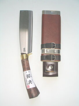C-21 180mm鋼付最高級鞘鉈鍔付コブ柄(片刃) 鋼典 かねのり カネノリ 五十嵐刃物工業 園芸 ガーデニング 剪定 ナタ 鉈 なた 切る 削る 割る アウトドア キャンプ 燕三条