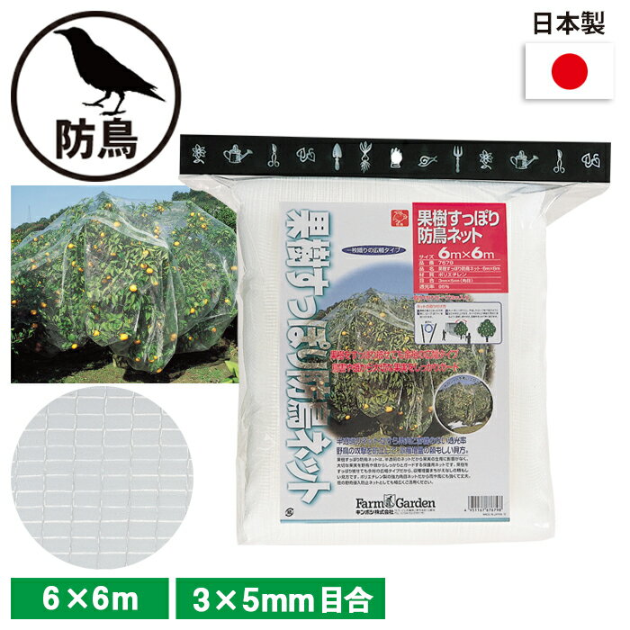 果樹すっぽり防鳥ネット 6×6m ガーデニング 園芸 農具 農業 工具 道具 金星 キンボシ