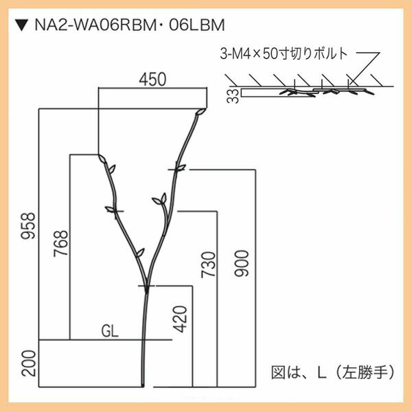 【ガーデニング雑貨】ウォールアクセサリー NA2−WA06（R・L）BM お庭にも　壁面 の装飾 アクセントに お洒落な ロートアイアン風 の ウォールアクセサリー を お求めすい価格で！