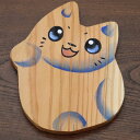 秋田杉で作った趣味のコースター ねこ模様 ハンドメイド 手作り こだわりの逸品 秋のイメージ sasa011