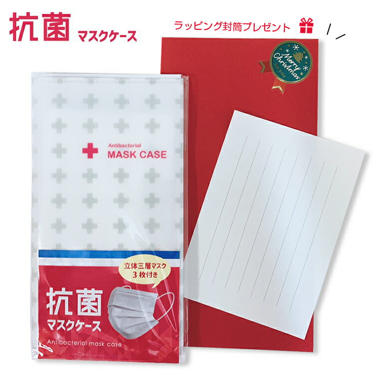 【ラッピング封筒プレゼント】 立体 三層 マスク 3枚入り 抗菌 マスクケース 単品 セット Wポケット 立体 3dマスク 不織布 フィルター プチギフト 贈り...