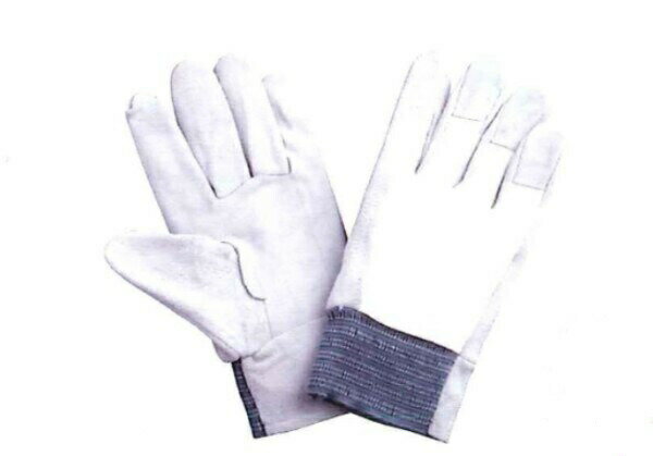 川西工業作業手袋/皮手袋/牛皮 2277 牛床革 甲メリヤス　M・Lサイズ（シロ） 10双組セット