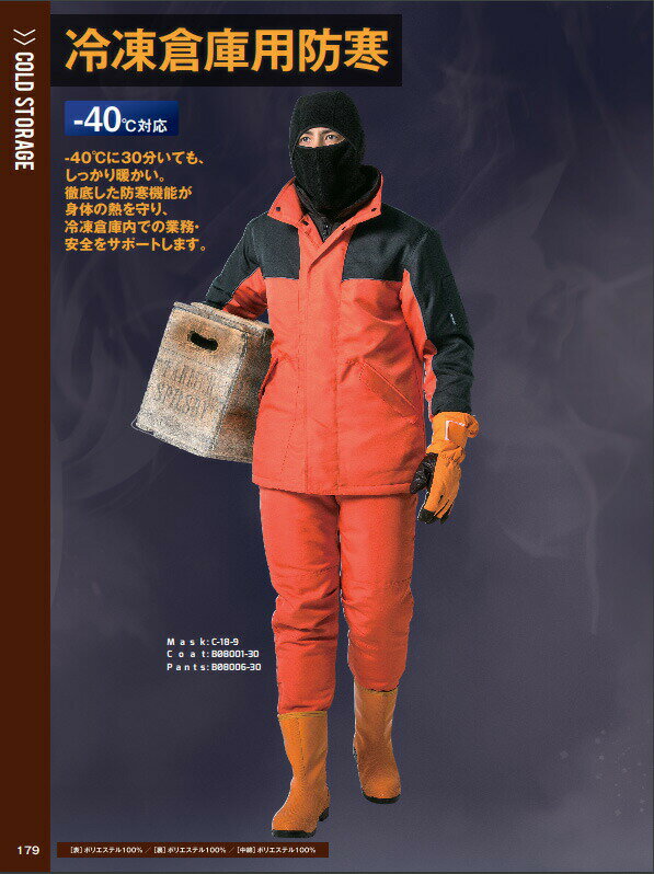 送料無料 サンエス BO8001 冷凍倉庫用防寒上着 コートのみ