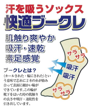 【富士グローブ】【 吸汗・速乾】【抗菌防臭加工】　快適ブークレ【 5本指靴下】（かかと付）（4足組）10個 24.5cm〜27.0cm【靴下 メンズ】