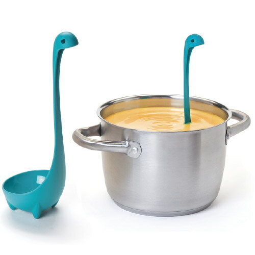 おもしろキッチングッズ おもしろグッズ おたま スタンド ネッシー お玉 ネッシーレードル 【 ototo / オトト 】 Nessie Ladle おもしろ キッチン雑貨 立つ デザイン 便利 かわいい 鍋 恐竜 足 キッチン おもしろ雑貨 スープ ネッシー レードル / WakuWaku