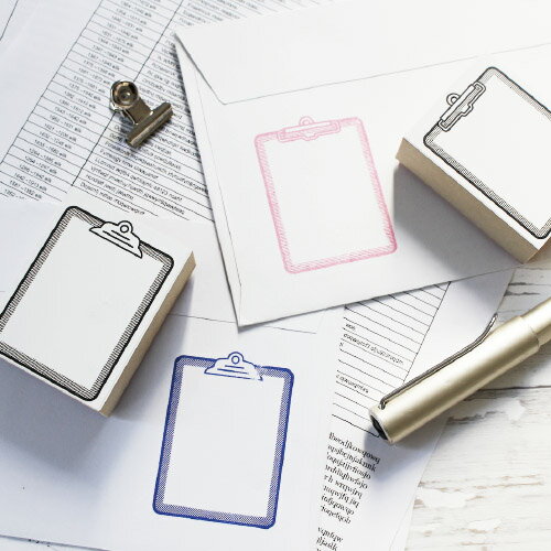文房具 プレゼント おしゃれ クリップボード スタンプ ハンコ ( #47 ) セット 判子 Eco stamp mini series かわいい 便利 日本製 エコ 素材 プチギフト バインダー ファイル 文具 好き メモ 付箋 クリップ / WakuWaku