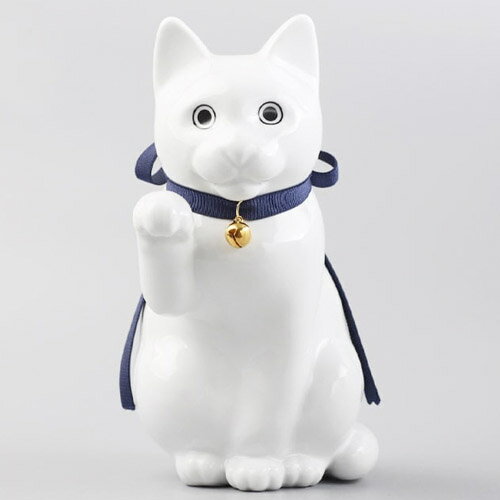 招き猫 おしゃれ かわいい 高級 日本製 へそくりの招き猫 ( 壱号白 ) 白磁  Manekineko Bank First Model White 猫 雑貨 陶器 貯金箱 ホワイト 佐賀 肥前吉田焼 開店 開業 祝い オープン プレゼント / WakuWaku