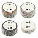 【 メール便 】マスキングテープ mt ex SDL ( 4個 セット ) デザイン おしゃれ 文房具 プレゼント マスキング 24mm 15mm アート 柄 ...
