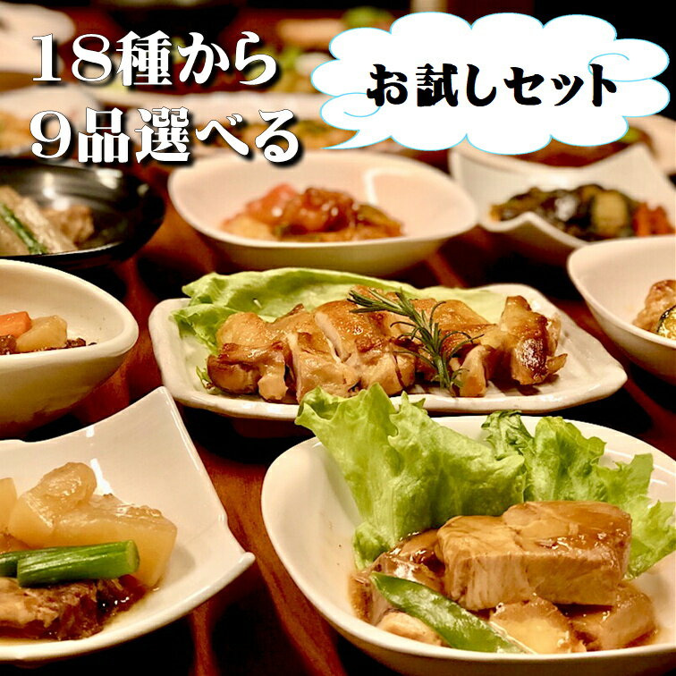 初回限定 9品選べるお試しセット 　送料無料　ギフト 惣菜 手作り 無添加 煮物 取り寄せ お弁当 冷凍 レトルト お試し