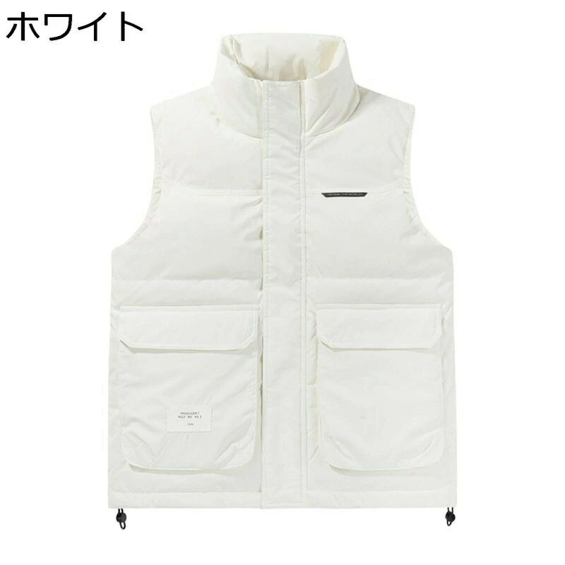 大き 外出 ストーリー 純色 ベーシック 防寒対策 あったかい ライト 立て襟 秋冬 メンズ ウィンターベスト チョッキ 中綿ベスト