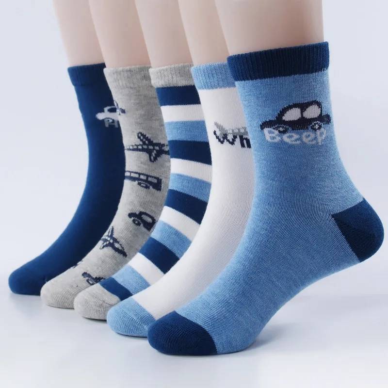 クルーソックス かわいい おしゃれ 秋冬 男の子ソックス ソックス 子供 子供服 通学靴下 ベビー靴下 男の子 5足組 キッズ 靴下