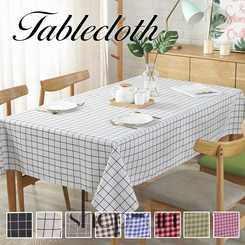 長方形 四角形 食卓カバー テーブルマット 可愛い かわいい モダン ダイニング リビング お洒落 おしゃれ ギンガムチェック 綿麻