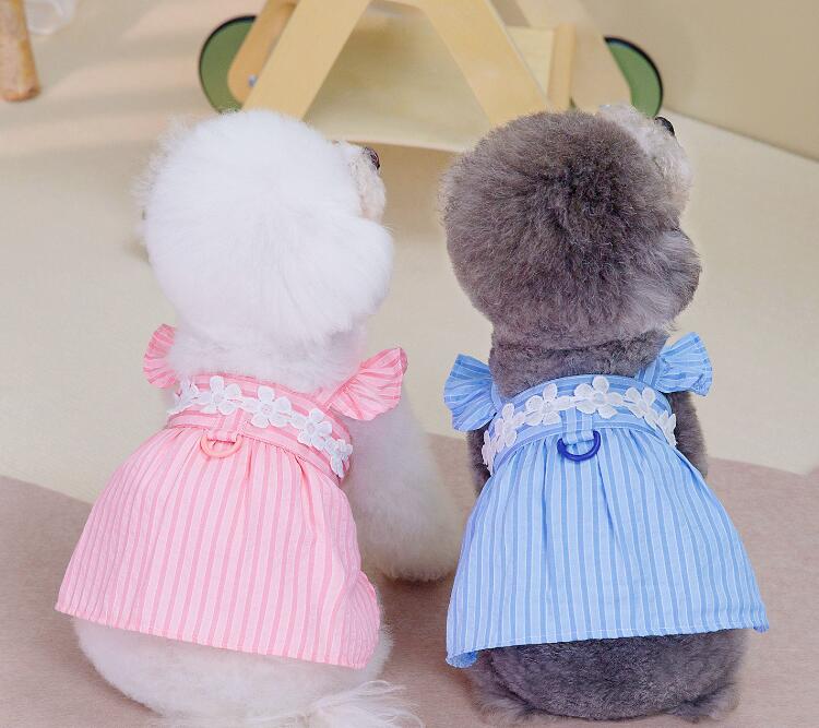 ノースリー 春トップス かわいい 春シャツ スカート フラワー お揃いコーデ 新作 犬用品 パピー ストラ..