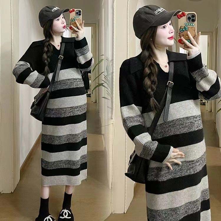 冬 秋 ロングワンピース ワンピース ミモレ丈 ロング丈 長袖 通学 通勤 フォーマル カジュアル シンプル 無地 柔らかい 伸縮性