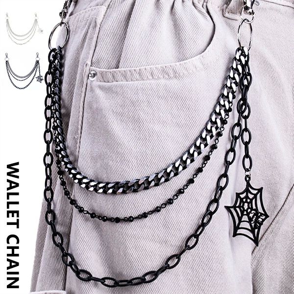 送料無料 プレゼント ホワイトデーのお返し 在宅ワーク用 テレワーク 仮装 コスプレ飾り ハロウィン アウトドア ジーパン 飾り バイカー メンズ レディース ロング 蜘蛛網 シルバー ブラック