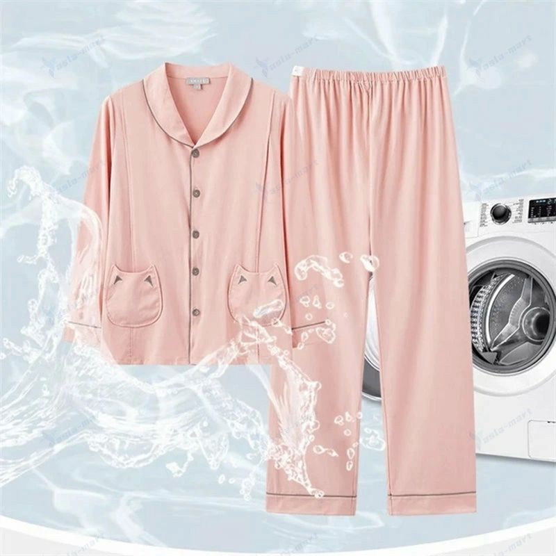 肌に優し おしゃれ可愛いデザイン 産後も使え 春夏季秋オールシーズン着用 長袖ルームウェア部屋着 授..