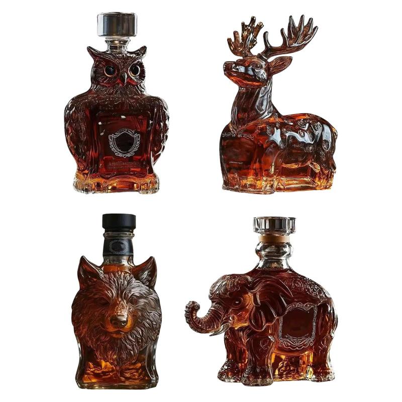 アニマルウイスキーデカンタ酒ボトルクリエイティブ透明なワインデカンターメンズパパの夫ギフトホテル..