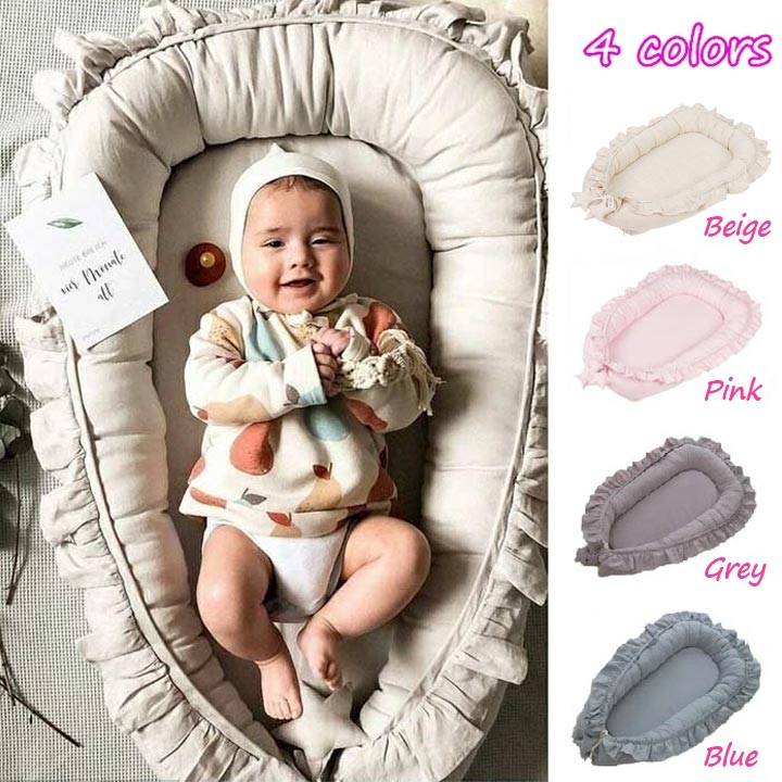 コ お昼寝 コットン 寝返り防止 ベビーベッドガード 新生児 持ち運び 添い寝ガード 赤ちゃん ミニ ベッ..