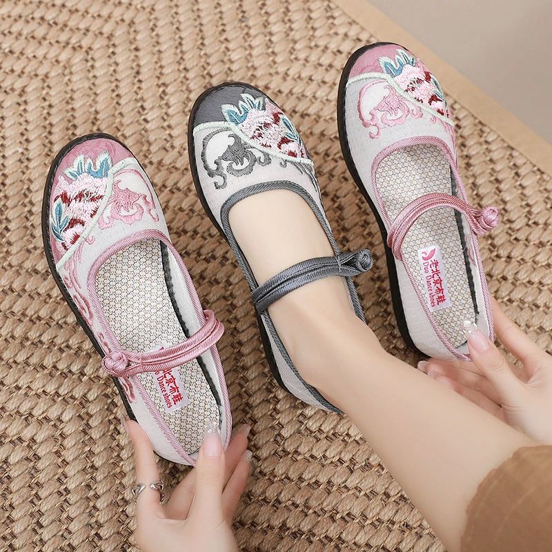 カジュアルシューズ レディース メンズ 布靴 厚底 功夫シューズ 中華 靴 老北京刺繍シューズ 太極拳シューズ カンフーシューズ