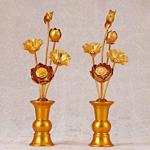 宗 冠婚葬祭 仏具 仏壇 蓮華 2個セット 花立付き はすはな 蓮花 幅4.5cm 高さ24.5cm Mサイズ お仏壇用仏具 花立 常花セット 仏花