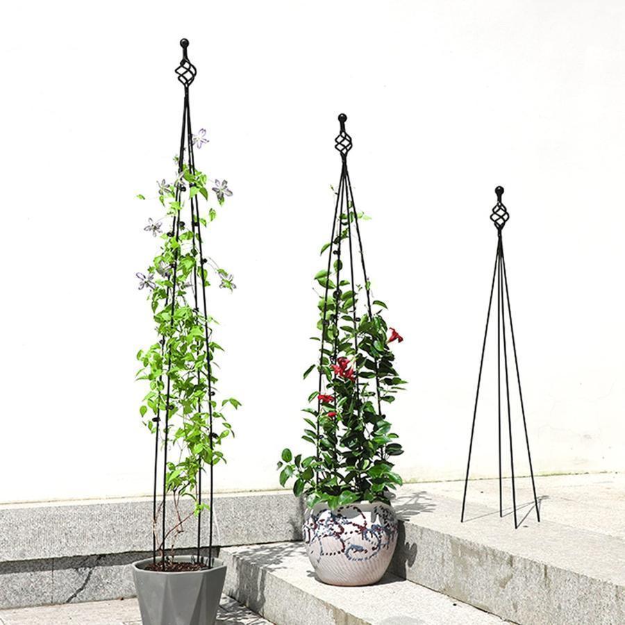 庭 トレリス、耐候性 観葉植物 花用支柱 アイアン、調整可能植物サポート オベリスク ローズオベリスク..