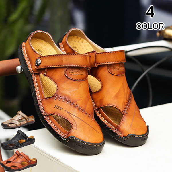 履 軽い スポーツ フラット 滑り止め 2way 夏 春 ビーチサンダル ローマグラディエーター スリーパー 牛革 本革 メンズ サンダル