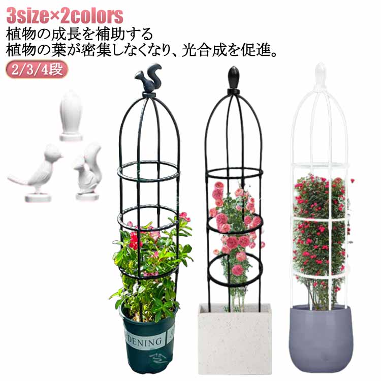 つる バラ 園芸用品 花 花支え 支柱 つる花 バラ用 庭 トレリス 簡易組立式 2/3/4段 植物サポート 操作..