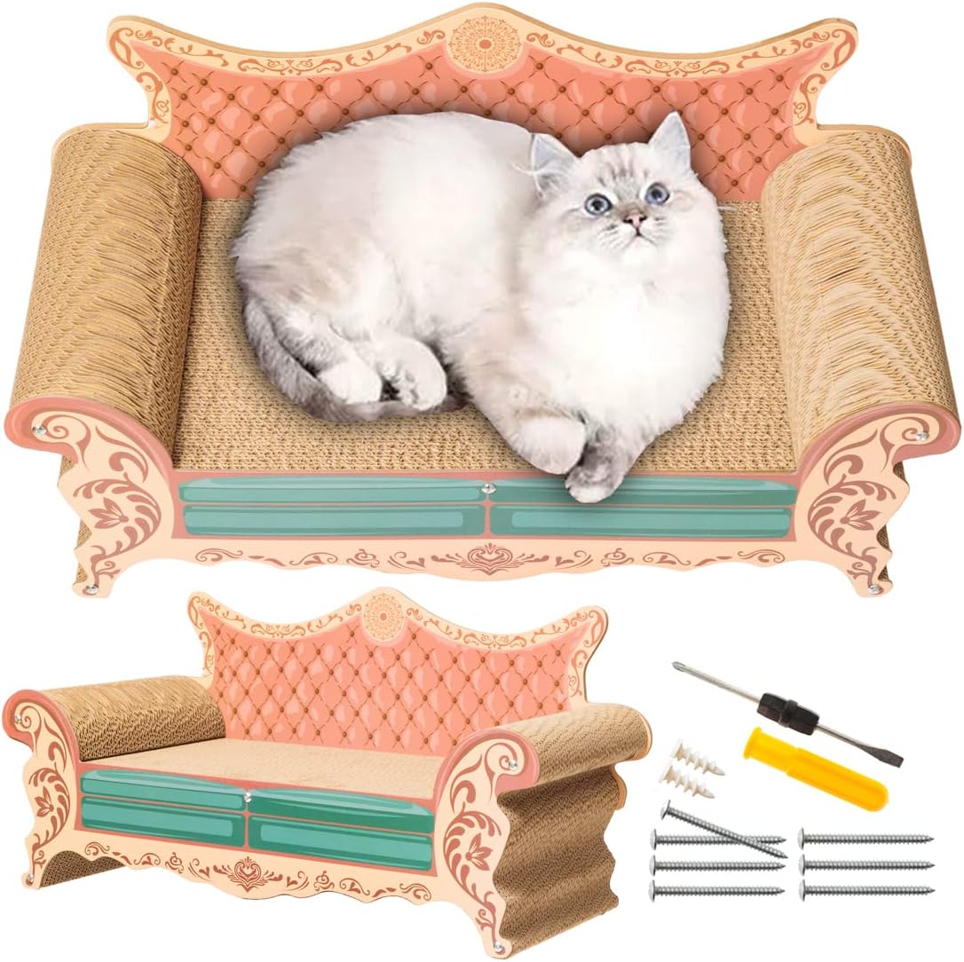 (中型 おしゃれ ダンボール つめとぎ 爪研ぎ ストレス解消 おもちゃ ペット 大型 ねこ ソファ ベッド 爪とぎ 猫 59×26×30