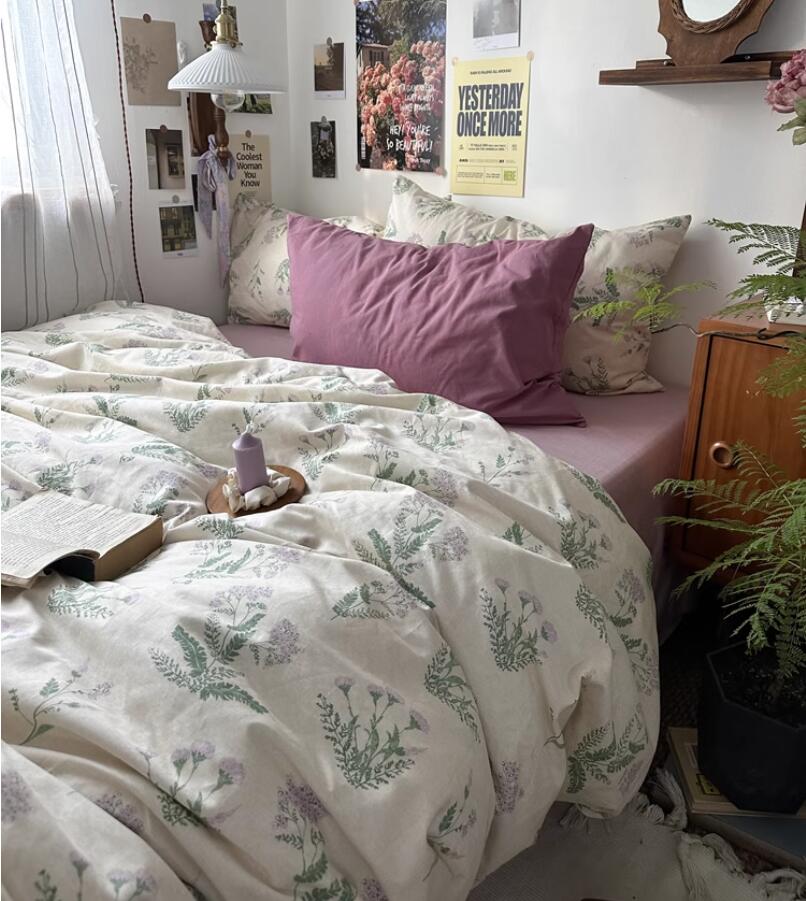 ボックスシ 掛け布団カバーフラットシーツ 柔らかい 通気性 綿100% セミダブル シングル 3点セット 4点..