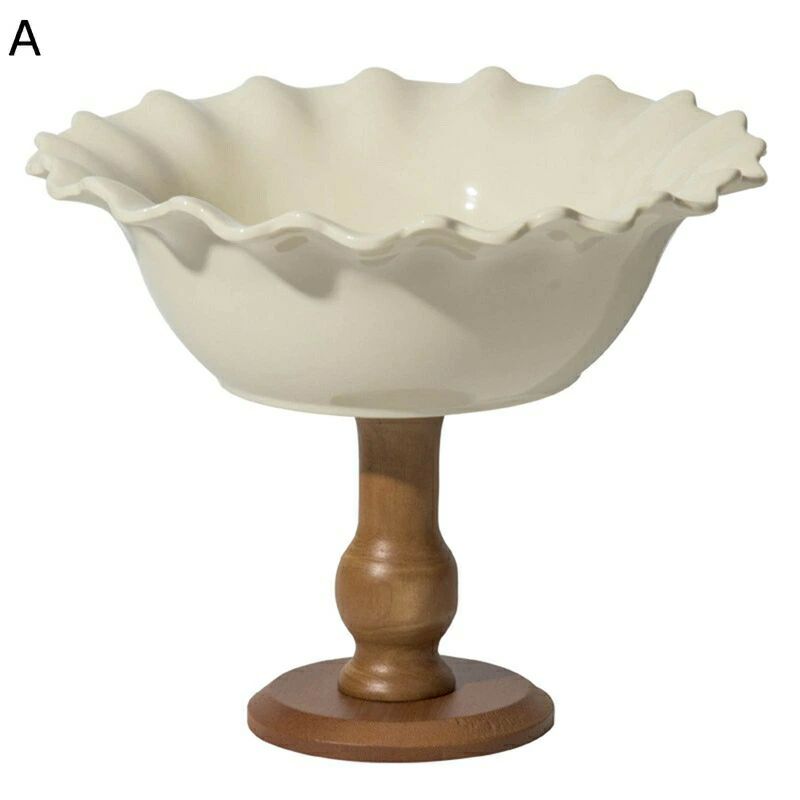 デザート皿 アフタヌーンティー フリル フルーツバスケット フルーツスタンド 脚付きケーキプレート