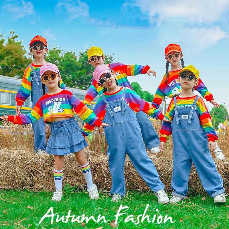 ダ 男の子 女の子 ダンス オーバーオール 原宿系 韓国風 応援団 女の子 ダンス衣装 パンツ サロペット ヒップホップ 衣装 ダンス