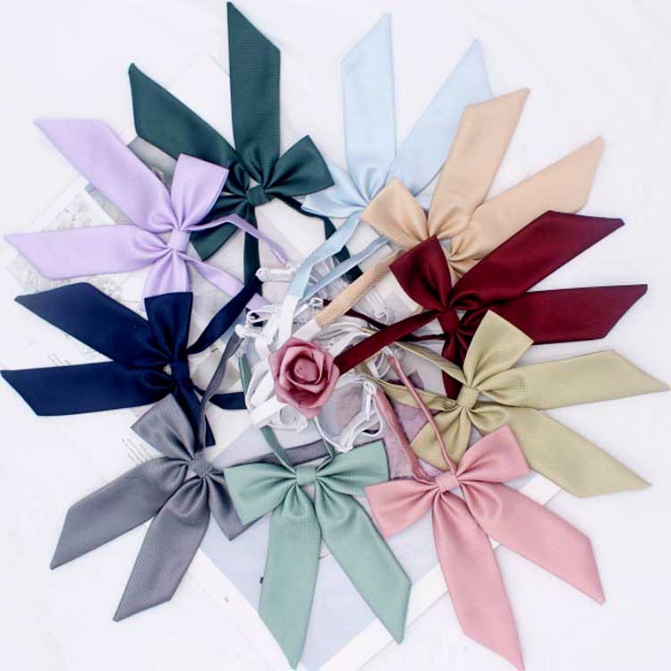 コスチ ブラウン 紺 JK 細タイ リボン ベージュ 中学生 卒業式 入学式 ブルー スクールリボン 青 レッ..