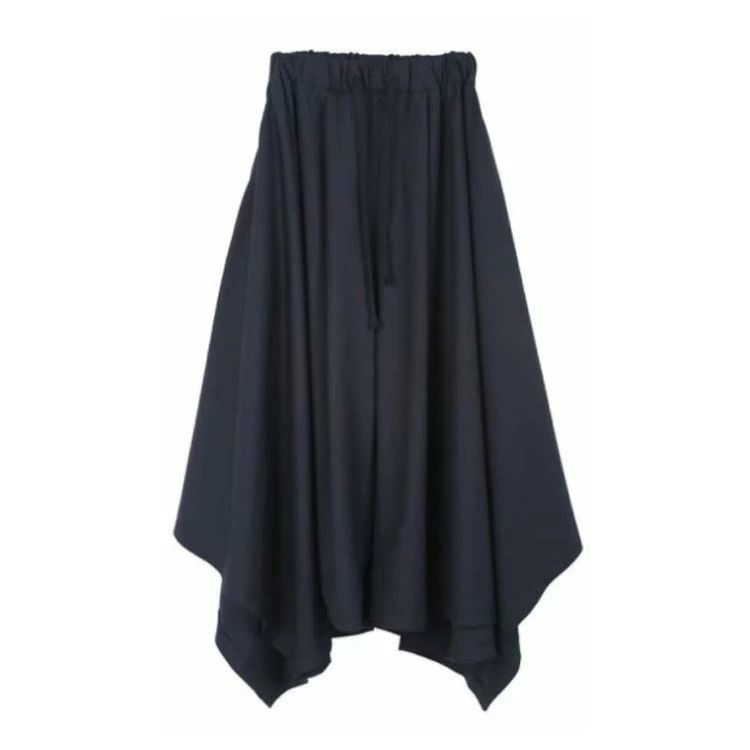 メン モード系 モード 袴パンツ ドレープスカート 送料無料 ウエストゴム 黒 ブラック ワイドパンツ 男女兼用 レディース メンズ