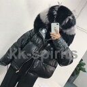 防寒 おしゃれ ゆったり アウター 両面着用 ファー付きフード リアルファー フォックス リバーシブル ショートコート レディース