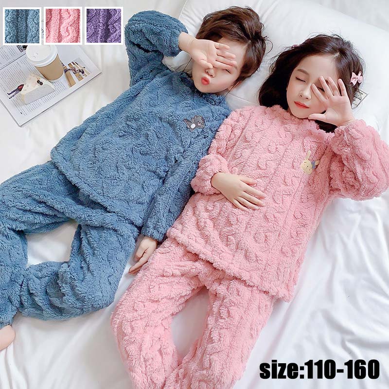 もこも 長袖 暖かい 厚手 上下セット ルームウェア 子供パジャマ セットアップ フランネルパジャマ 秋冬 男の子 女の子 パジャマ