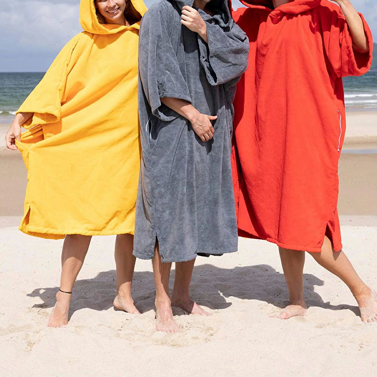 男の子 男女兼用 収納便利 お風呂上りに マイクロファイバー素材 全6色 防寒 長袖 速乾吸水 お着替えタオル サーフィンポンチョ