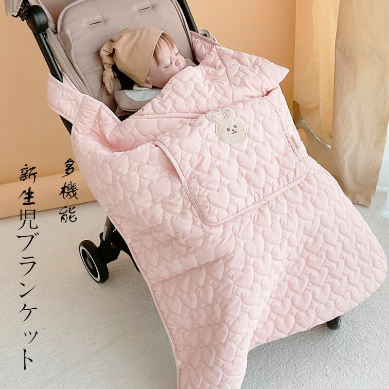 暖かいベビーカーカバー 新生児ブランケット 多機能 フード付きマント 厚手カバー 防風 カートゥーンベ..