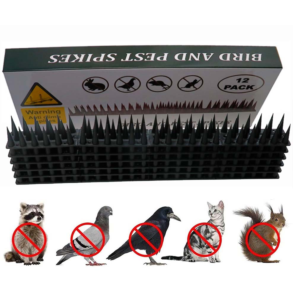 鼠よけ 蛇よけ 猫よけ 鳥よけ ペット忌避フェンス フェンススパイク 44*4.5*3.7cm 12個セット プラスチ..